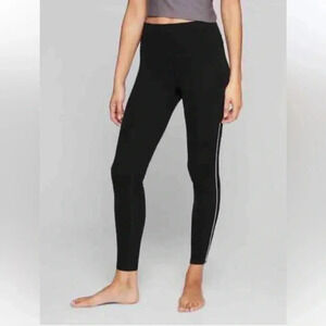 Athleta Women's Small Chaturanga Cooper Zip Yoga Leggings Black 871083 Stretch S